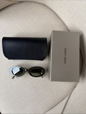 Giorgio Armani Dark Green Cat-Eye Sunglasses with Black Case